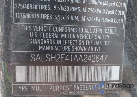2010 Land Rover Range Rover Sport Supercharged from USA, damaged, VIN SALSH2E41AA242647